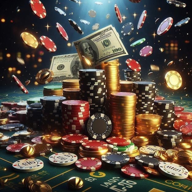 Visual permainan slot virtual dengan tema menarik dan animasi neon